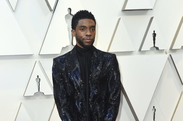 Chadwick Boseman arriving at the Oscars last year.