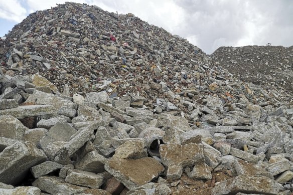 The height of this waste stockpile photographed in Perth suggests it is permanent.   