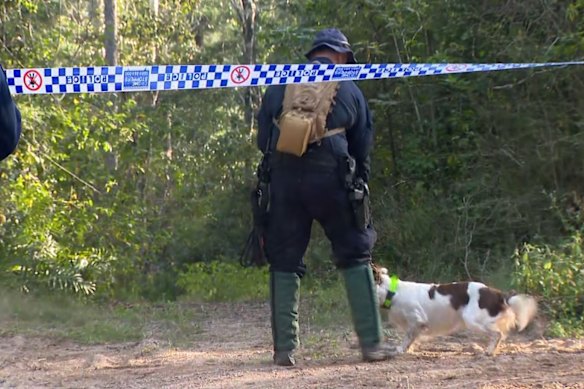 Police sniffer dogs had been brought into the search at Good Night Scrub National Park.