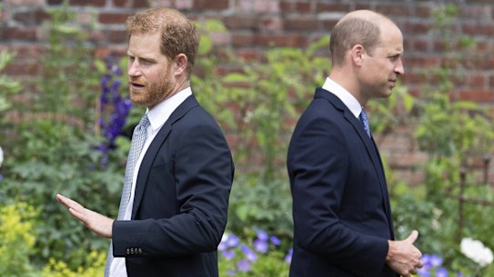 Prince Harry and Prince William in 2021.