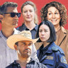 Australian TV and film to stream now (from top left) Eric Bana in The Dry; Kitty Flanagan in Fisk; Madeleine Sami, Kate Box and Nina Oyama in Deadloch; Aaron Pedersen in Mystery Road; and Scott Ryan in Mr Inbetween.