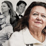 Gina Rinehart, right, her children John Hancock and Bianca Rinehart, top, and Rose Porteous with Lang Hancock.