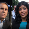 Greens leader Samantha Ratnam (right) is yet to confirm the party’s position on the opposition’s motion to establish a parliamentary inquiry into the cancellation of the Commonwealth Games.