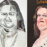 Vincent Namatjira’s portraits of Gina Rinehart were the subject of requests for removal.