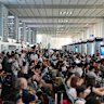 The airport and its crowd during a holiday period.