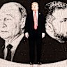 Vladimir Putin, Donald Trump and Volodymyr Zelensky.