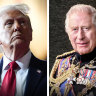 US President Donald Trump, left, and King Charles.