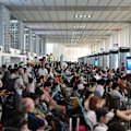 The airport and its crowd during a holiday period.
