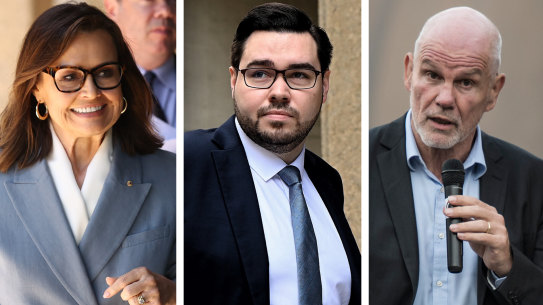 Lisa Wilkinson, Bruce Lehrmann and Peter FitzSimons.