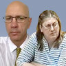 Detective Warren Ryan (left) interviewed Susan Reddie (centre) in 2005 after the death of Eliah Abdelmessih, but 11 years later Katia Pyliotis (right) was charged  with the murder.