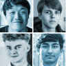 Software engineers enlisted to work for DOGE and Elon Musk’s cost-cutting effort, left to right: Ethan Shaotran, 22, Luke Farritor, 23, Gavin Kliger, 25, Edward Coristine, 19, Akash Bobba, 21, Gautier Cole Killian, 24.
