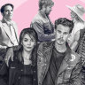 From left: David Dastmalchian in Late Night with the Devil; Jodie Comer and Austin Butler in The Bikeriders; Ryan Gosling and Emily Blunt in The Fall Guy and Chris Hemsworth in Furiosa: A Mad Max Saga. 
