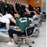 COMPOSITE Inside of a Rozelle nail salon where kidnapped woman Thi Tran worked. FACES BLURRED NO IDENTIFICATION PLEASEPhoto Nick Moir 23 April 2025