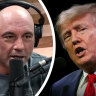 Influential podcaster Joe Rogan says he’s not willing to promote Donald Trump by having him on his show. 