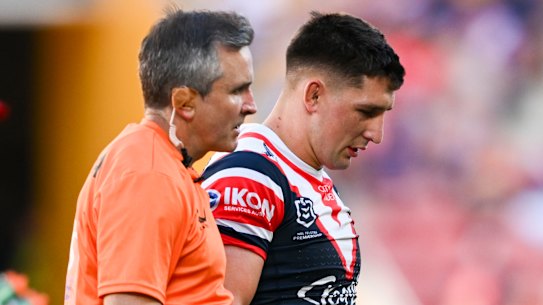Victor Radley after being concussed against the Dolphins.