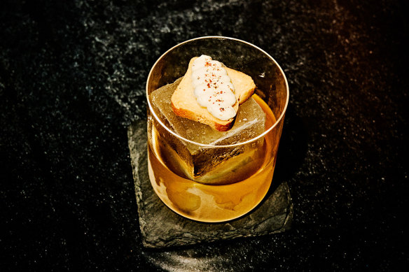 One or Two’s “Anchovy Toast” gives new meaning to having a drink and a snack.