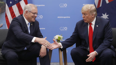Australian Prime Minister Scott Morrison meets with US President Donald Trump last year.