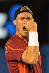 Lleyton Hewitt on Rod Laver arena in his heyday.