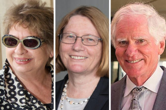 The group, including Mary Gaudron, QC, left, Catherine Holmes and Michael Barker, QC, says: “Nothing less than halting the serious erosion of our shared democratic principles is at stake.”