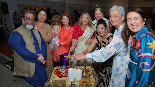 Councillors Lisa Baillie, Sarah Hutton and Trang Yen were among those  celebrating Diwali in Oxley on October 19.