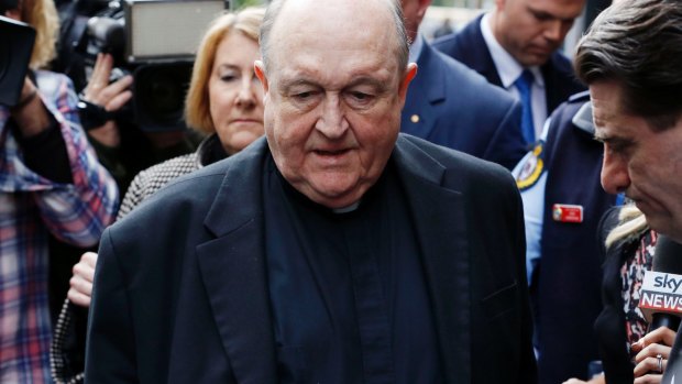 Former archbishop Philip Wilson outside Newcastle Local Court in July.