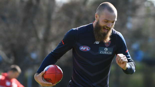 Max Gawn at Melbourne training on Wednesday.