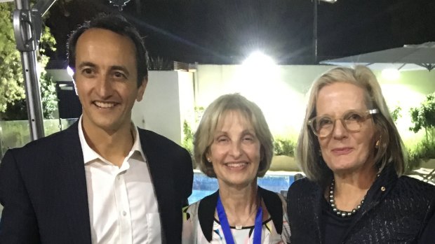 Dave Sharma with Jillian Segal and Lucy Turnbull.