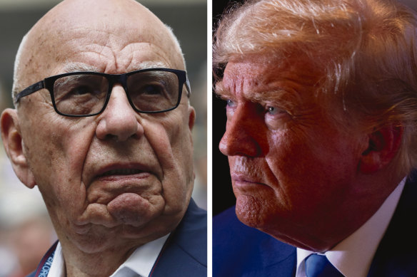 At odds: Rupert Murdoch and Donald Trump.