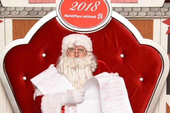 Santa at MarketPlace Leichhardt shopping centre in 2018.