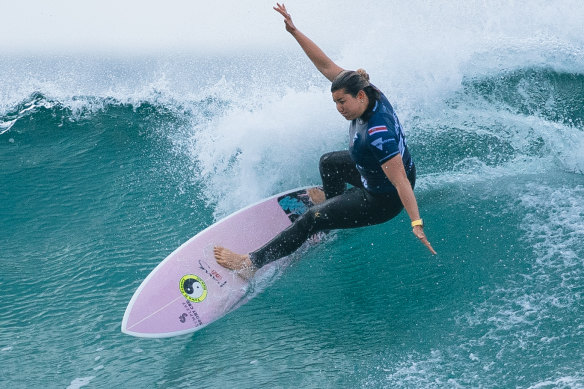 Brisa Hennessy in fine form at the Bells Beach Pro on Sunday.