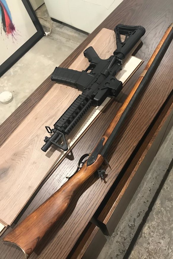 Replica firearms allegedly seized by police.