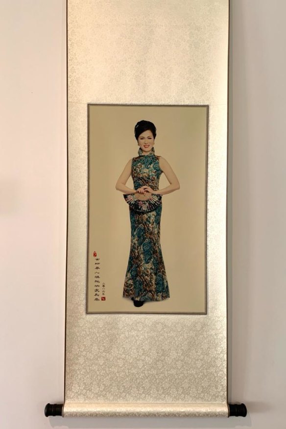 The photo on Gladys Liu's kitchen wall of the MP dressed in a cheongsam. Photo courtesy of Gladys Liu
