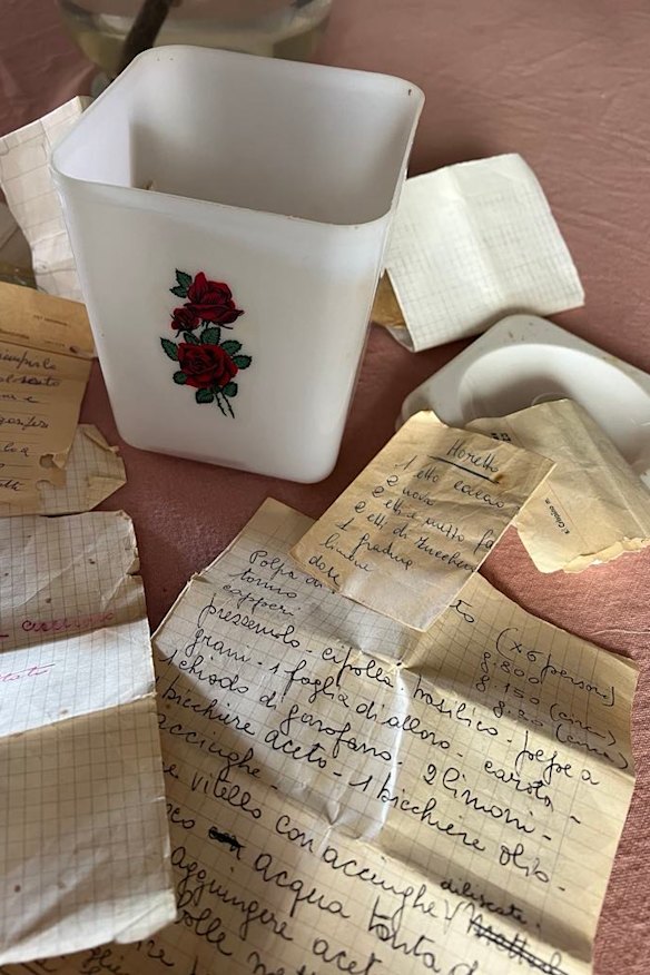 The house was a treasure trove of trinkets, with a drawer full of handwritten traditional recipes. 