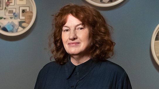 Artist Cressida Campbell at the NGA exhibiton.