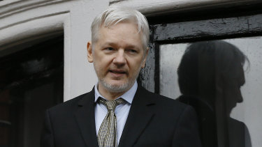 WikiLeaks founder Julian Assange speaks from the balcony of the Ecuadorean Embassy in London. 