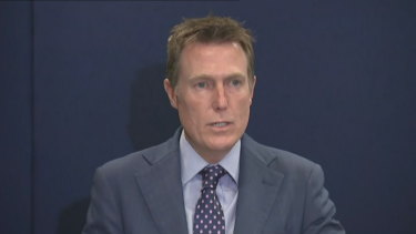 Attorney-General Christian Porter at a press conference on Wednesday.