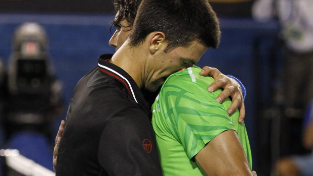 Nothing left: It took almost six hours but Novak Djokovic prevailed the last time he played Rafael Nadal for the Australian Open title. 
