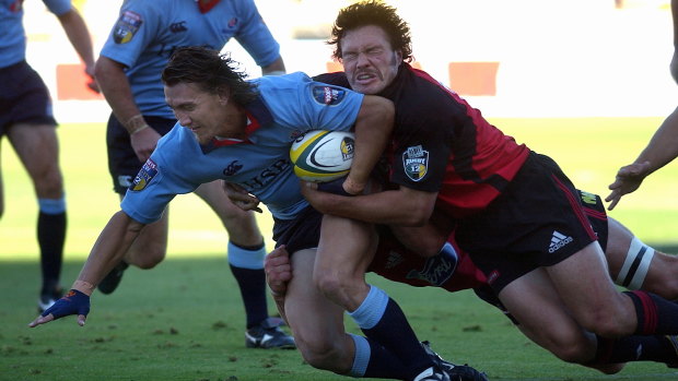 Star: Mat Rogers scored 28 points for the Waratahs in their 43-19 victory over the Crusaders in 2004. 