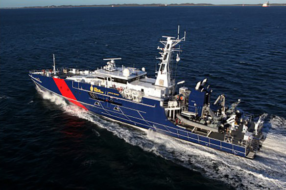 Austal's Cape-class patrol boat for the Australian Border Force. The eight 58-metre aluminium monohulls were delivered between March 2013 and September 2015.