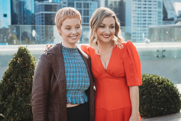 Cancer patient Tess McMurtrie and singer Kate Miller-Heidke at the Sony Foundation lunch.