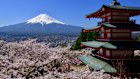 Fujiyoshida Sengen Shrine at the foot of Mount Fuji.