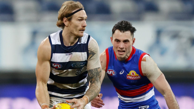 Geelong star Tom Stewart won his first Carji Greeves Medal.