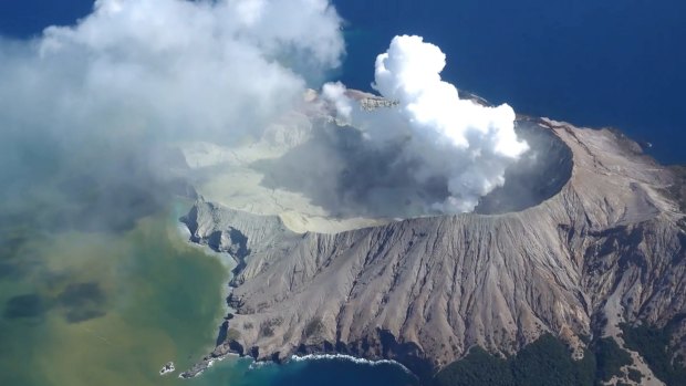 White Island after the eruption.