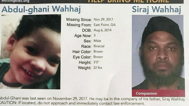 Poster shows Abdul-ghani Wahhaj, left, and his father Siraj Wahhaj, after he went missing.