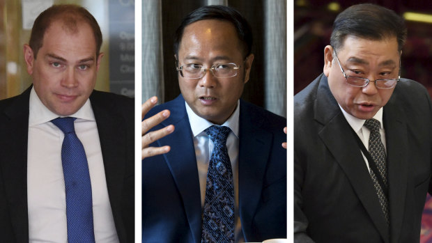 Former NSW ALP general secretary  Jamie Clements, Chinese billionaire Huang Xiangmo and former Labor MP Ernest Wong.