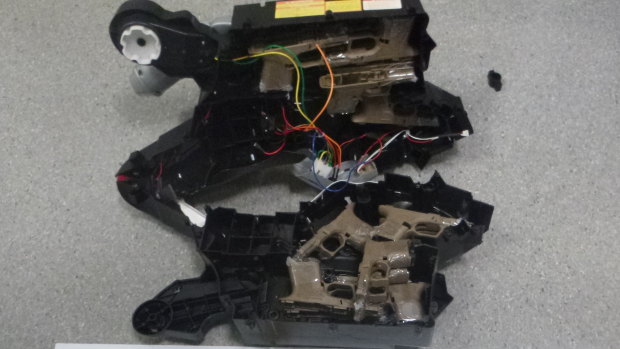 Three men have been charged for their alleged roles in attempts to import a large number of firearms parts into Australia inside toy motorbikes.