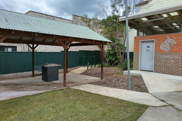 The public toilet block where the alleged assault occurred. 