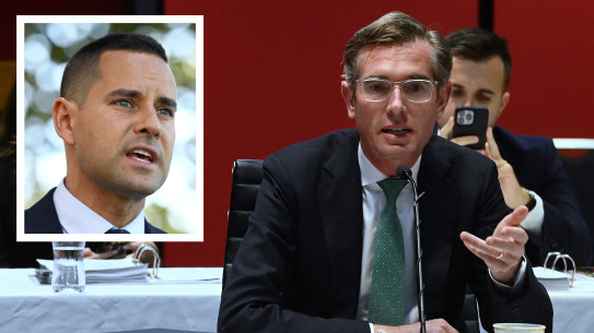 Inset: Alex Greenwich. Main: Dominic Perrottet.