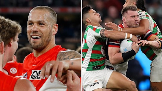 Lance Franklin and Angus Crichton