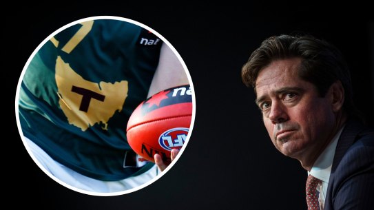 AFL chief executive Gillon McLachlan. The time for a decision for a 19th AFL team in Tasmania is looming.